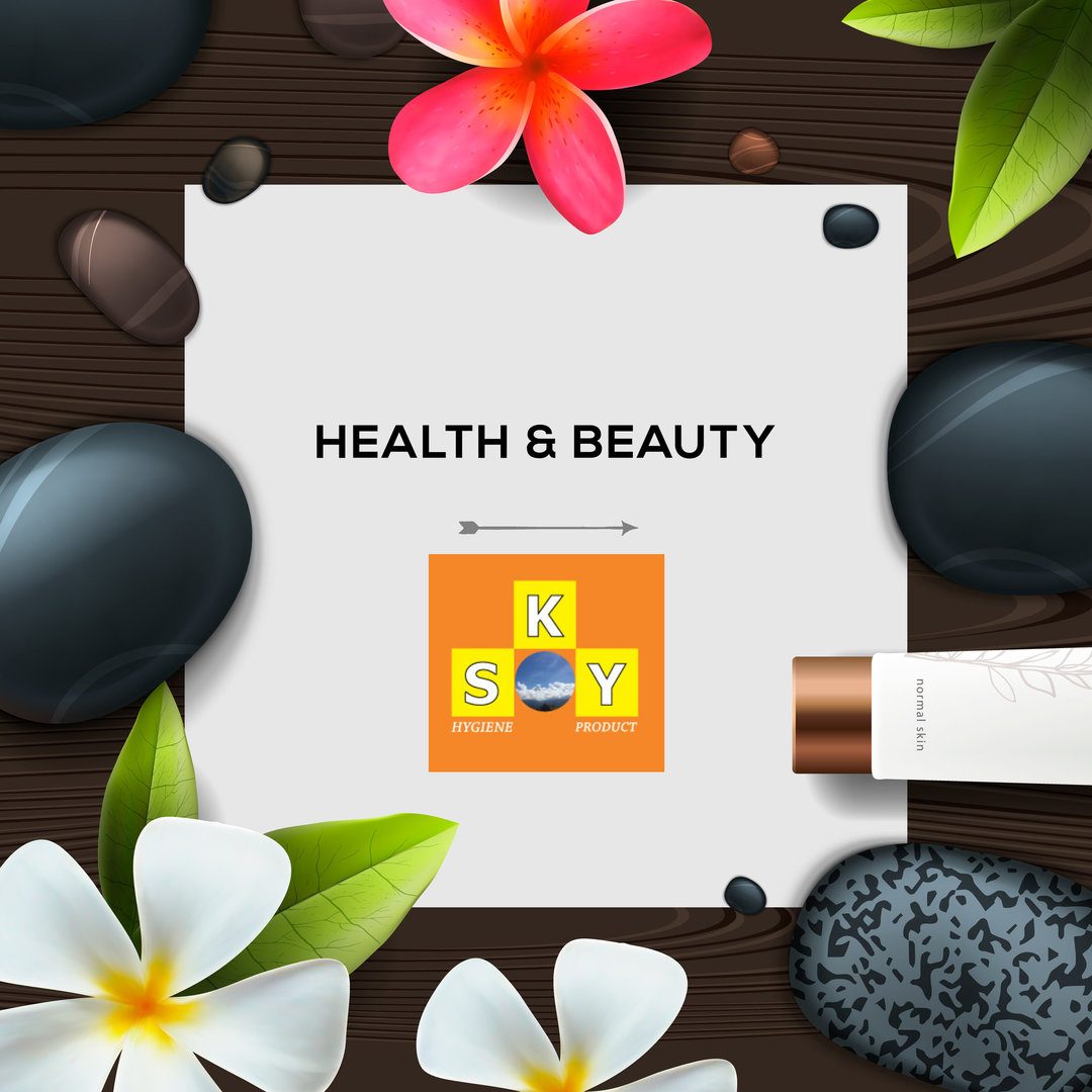 Health and beauty template with Natural spa cosmetics products, vector Eps10 illustration.